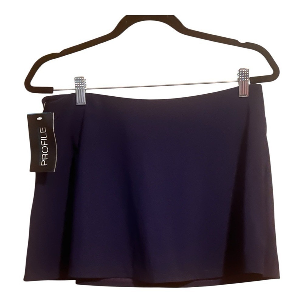 Profile By Gottex‎ Blue Asymmetrical Skater Mini Skirt